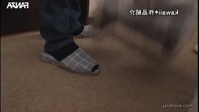 Young Japanese beauty in short clothes at home