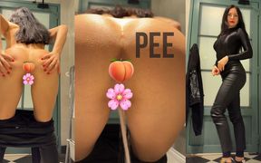 Strip From atsuit and Pee in the Cafe's Toilet