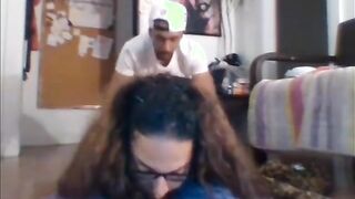 Nerdy shemale getting her asshole eaten and fucked