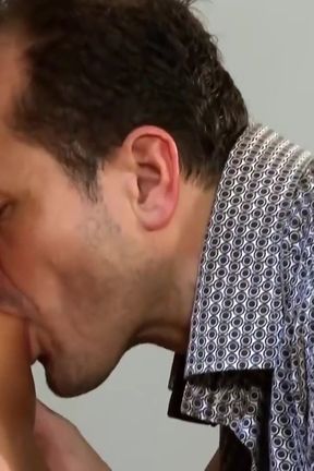 Sexy blonde sucks a huge cock then gets fucked to a mouth cumshot