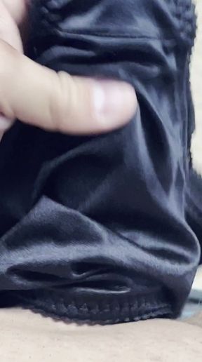Jerking off in my mother in laws pissy black pantys   Clip 3