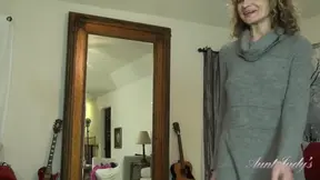 Step-mom Aunt Judy rides my cock in homemade mature porn