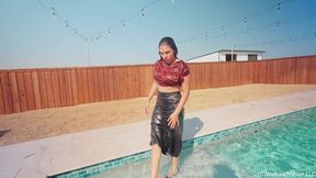 Alexandra Wet in Black and Brown Satin c4s