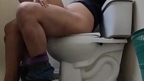 Petite Mexican amateur in school restroom after festival
