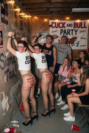 Bet slave cuckolds husband in public humiliation punishment
