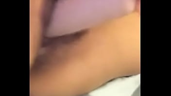 Alejandra Perez plays with dildo while boyfriends at work