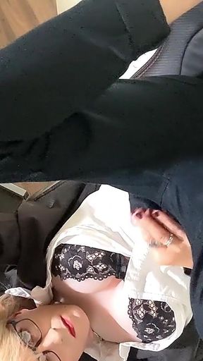 Secretary Slut Miss Helena - Instead of Dictation She Gets Her Own Sperm in Her Face!