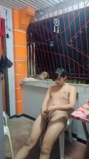 Must-share moment from "Jerking in front of computer and oozing out his cum blissfully"