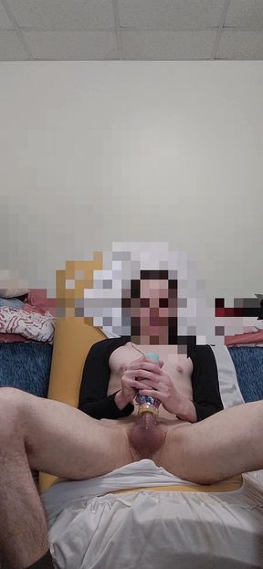 Big Young White Cock Dominates His Toy!!