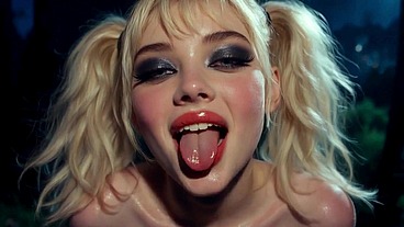 Naughty Night Park Whore: Pigtails, Heels and Public Creampie AI Generated
