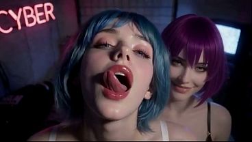 Lesbians kiss and doggystyle show, Ai animation