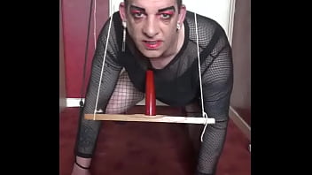 crossdresser rides his cock part 1