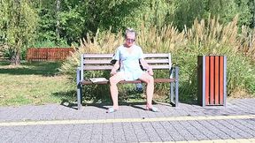 relax on the bench(discreet masturbation)