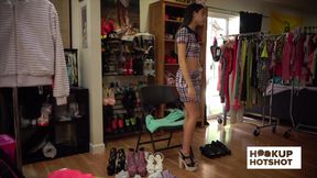 BTS - Petite Harmony Wonder Spreads Her Pussy During A Photoshoot!