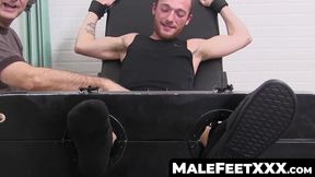 MaleFeetXXX.com - Amateur's toes and feet tickled by two men