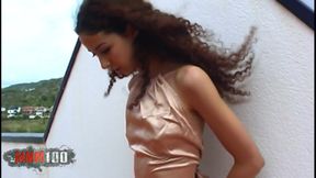 Safia the Beautiful Skinny Arab Teen Safia in Leggings on the Terrace