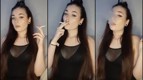 Smoking in a see through fishnet top, Will you be my valentine? - smokingrapunzel -smokingfetish