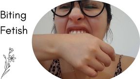 Biting my fingers sensually