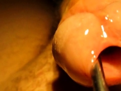 Urethral sounding and stretching with cumshot