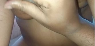 Quickie and Cumming Together as He Looks and Plays with My Big Boobs