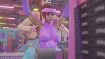 Brigitte and Sombra Lesbian Workout