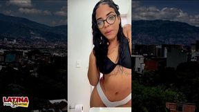 lorena moore - curley haired venezuelan slut gets her pussy covered in cum latina casting couch