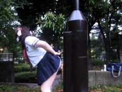 Amateur Japanese Teen CD outdoor dildo