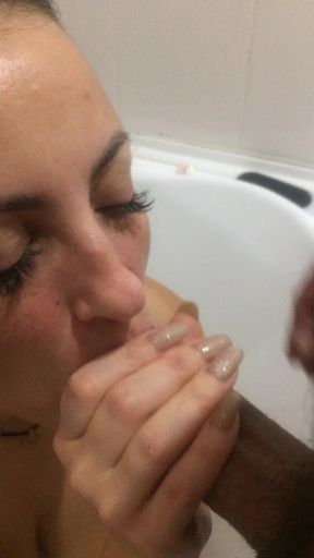 Bathroom blowjob video