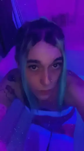 Sexy Blacklight Party Girl in Rave Lingerie