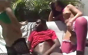 Black guy seduced by 2 ts sluts