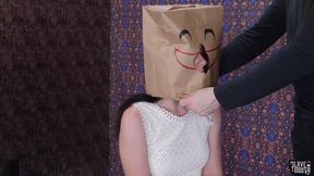 Bag headed submissive teen sucking