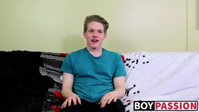 Blond twink with fat ass interviewed and dicked down raw