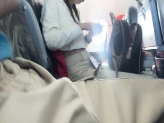 Public Cock Flashing in Airplane - Hotty Brought Me To Ejaculation In two Minutes