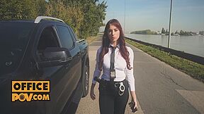 Fucking Dirty Cop Audrey Reid At The Office After Wrongful Arrest