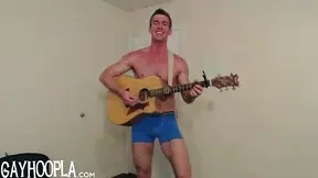 Skinny brunette Cody Wolfe jerking off furiously here