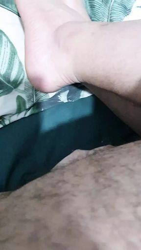 Step son opposite to step mom get his balls Squeezed