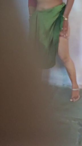 The elder sister-in-law is showing off her pussy in front of her brother-in-law in a blouse and petticoat at home, Bob&hellip;   Clip 1