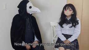 Japanese idol with big tits plays with dildo in a sexy outfit at the ruins
