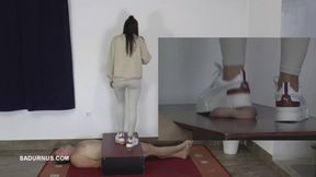 Mistress Natasa is just tapping his phone B Picture in picture mp4