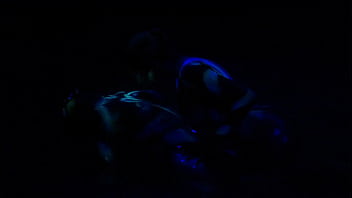 Psycholdelic Scene With Two Hot Lesbians Fucking In Blue