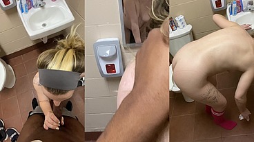 Hot bathroom session in pink socks preview