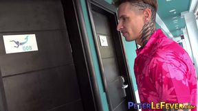 Tattooed jock Robert Royal slips his massive dick deep inside Nolan Knox