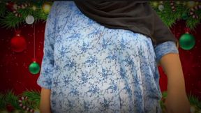 Happy New Year & Christmas Gift for Stepson! Arab Hot Beautiful Stepmom with Huge Boobs & Ass