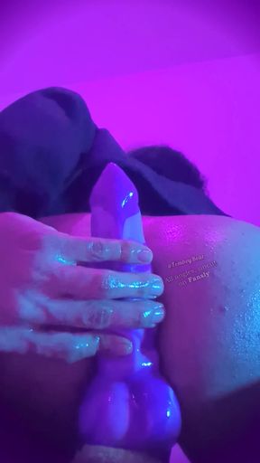 POV getting my femboy ass stretched by a furry dildo