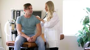 ”Big tits Emma Hix is a perfect blonde doc & she loves to suck a prick”