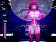 Hentai Girl with Big, Erect Clit and Nipples Dancing to Pink Cat on Stage