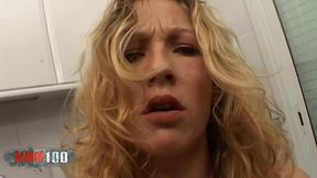 beautiful blonde lady margaux gets her ass fucked good in the kitchen