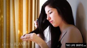 ”Ravishing Margot B strips to finger her trimmed beaver”