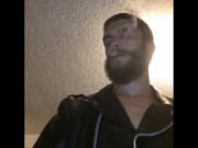 Wearing Biker Leather Pull Gloves on Tight To Smack That Ass ;)
