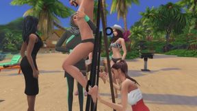 Chatouille public sur la plage ! (Only Girls)